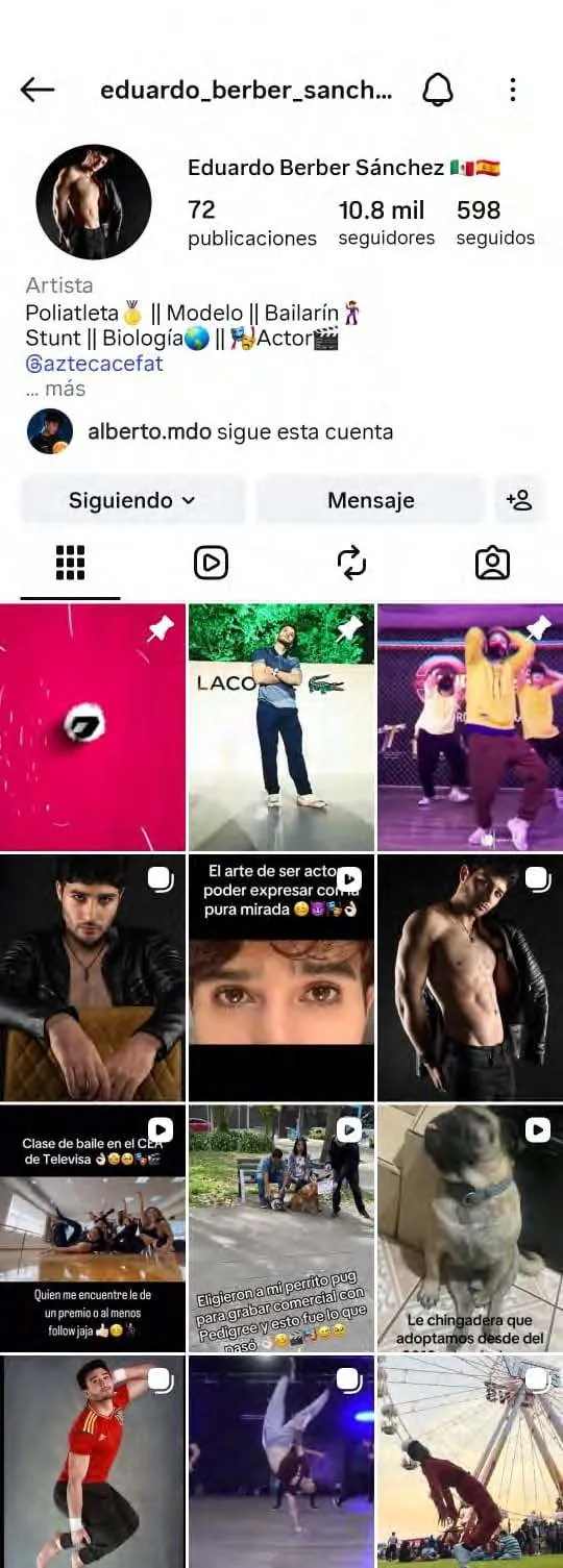 Perfil de Eduardo Berber Sánchez (eduardo_berber_sanchez) en TikTok e Instagram